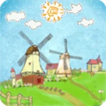 cartoon windmill android application logo